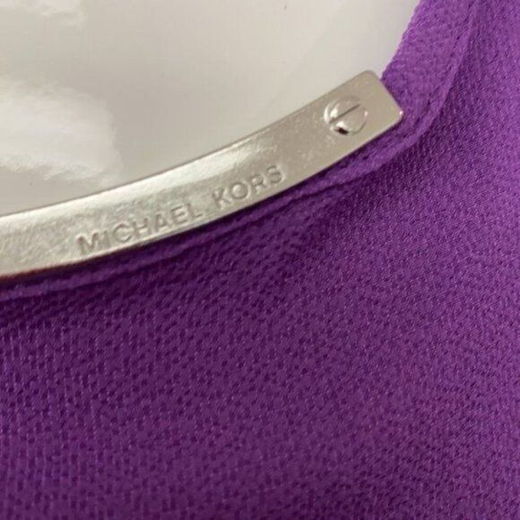 Michael Kors Women Purple Long Ruffle Sleeve Top Size M - Picture 9 of 13